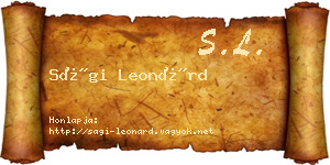 Sági Leonárd névjegykártya