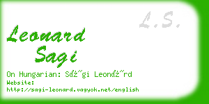 leonard sagi business card